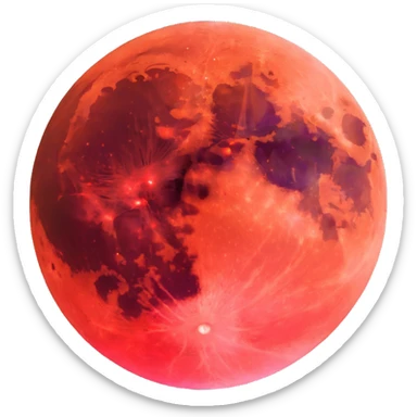blood moon with a faint halo sticker