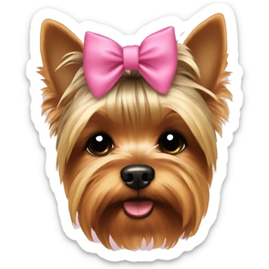 Yorkie with bow  sticker