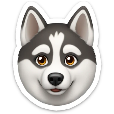 Husky with brown eye and blue eye sticker