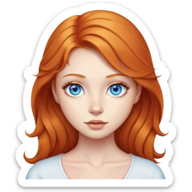 Gorgeous Ginger girl with blue eyes  sticker
