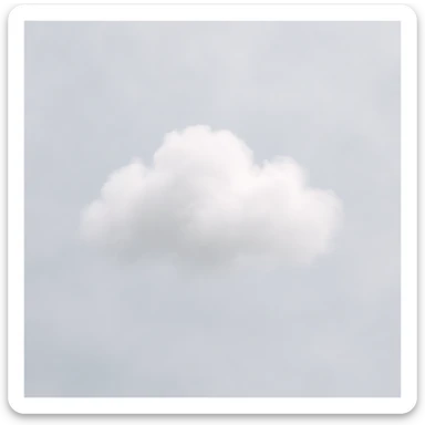 Transform the mist into a small, puffy cloud shape, keeping the same color and dreamy, soft look. Make the cloud compact and cloud-like without filling the entire area. Maintain the soft and dreamy atmosphere. sticker