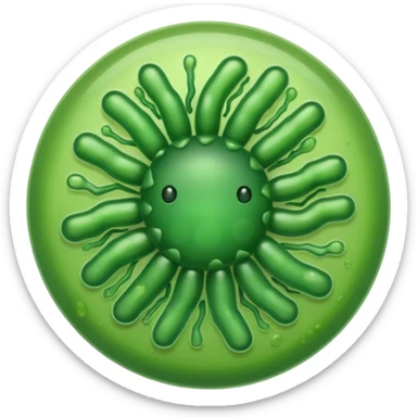 bacteria verde y sola sticker