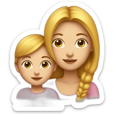 Woman-cute-with-her-child-wite sticker