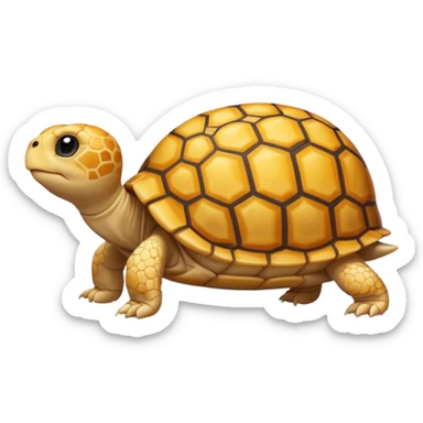 A young very small yellow tortoise sticker