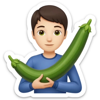 peppermint carrying a zucchini sticker