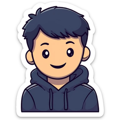 Cute boyfriend character smiling sticker