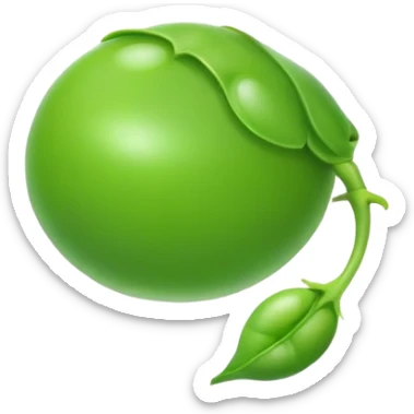 A green pea, round and bright sticker