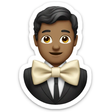 Cream bow tie sticker