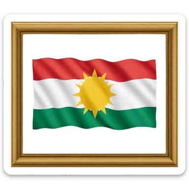 kurdistan flag [like hungarian flag but with yellow sun in middle of white] sticker