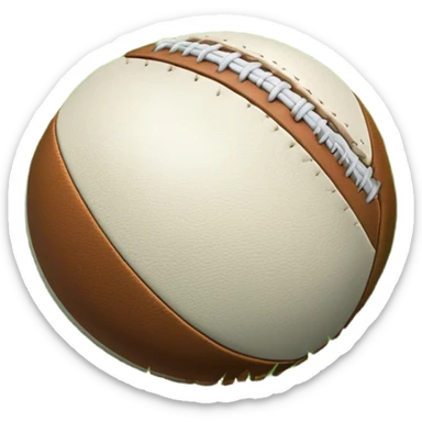 Cinematic Realistic image of an AFL ball resting on a lush, grassy field, showcasing weathered leather textures and intricate markings, bathed in soft, natural lighting that emphasizes its iconic role in the game sticker