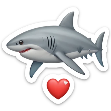 Tiburón con ojos de corazón sticker