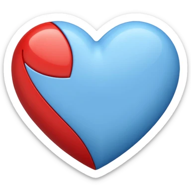 corazon azul y rojo a rayas sticker