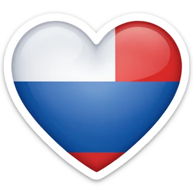 Russian flag heart sticker