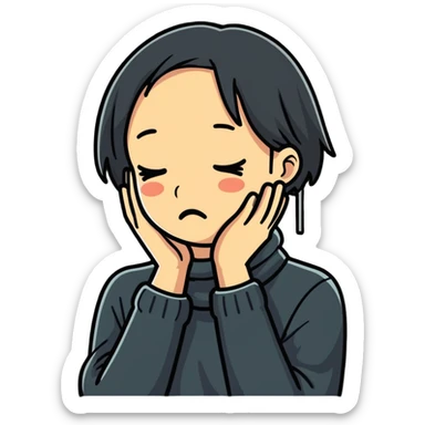 Hands around neck crying sticker