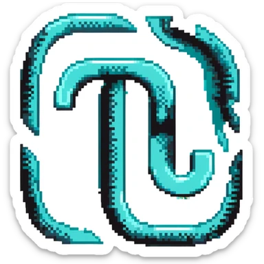 TikTok logo with black and turquoise glitch effect sticker