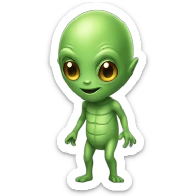 alien flirting sticker