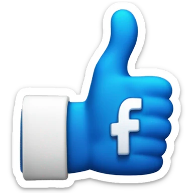 create a thumb up emoji like 👍 with blue color like old facebook like button sticker