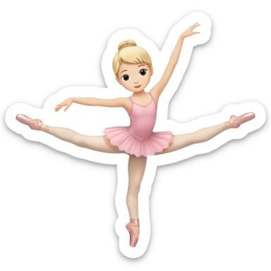 blonde kid-like ballet dancer doing a split sticker