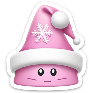 Light pink Santa hat with sparkly snowflakes  sticker