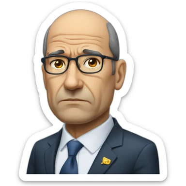Jean Castex prime minister frowning bald sticker