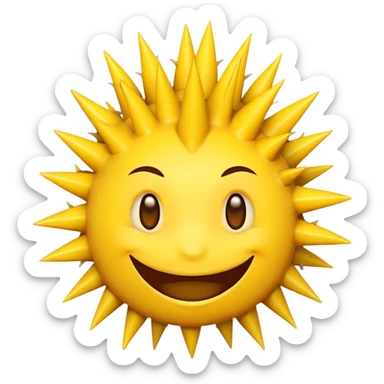 an standard yellow emoji with thorns sticker