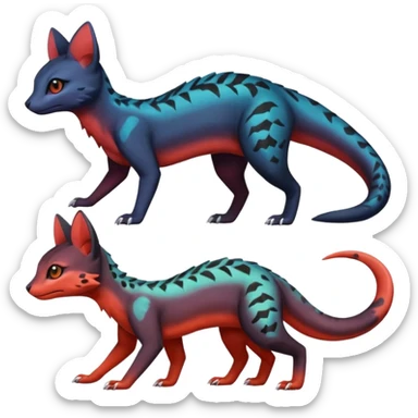 magma-gradients-colored Salandit-Umbreon-Genet-Noivern-Noibat-Serval-Hybrid (Full body) sticker