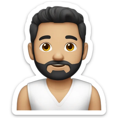 white skin indian in plain white shirt with sleeve up and quiff black hair and light beard avatar sticker