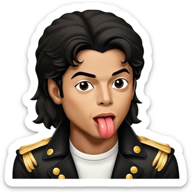 Michael Jackson waggling his tongue back and forth sticker
