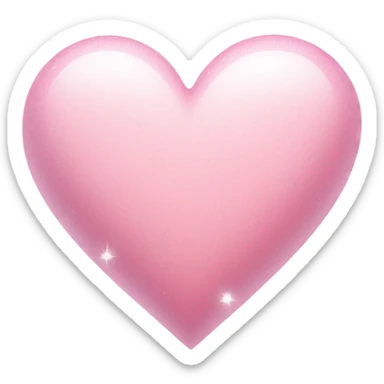 light pink heart with big white sparkles sticker