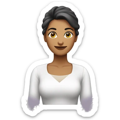 mulher ruia cabelos longos lisos sorrindo e com véu de noiva sticker