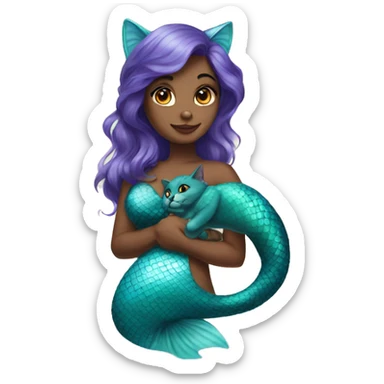 A mermaid who is a cat sticker