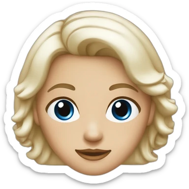 fille blanche avec cheveux au carré bruns et yeux bleus sticker