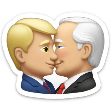 trump and putin kissing, LGBTQ+ friendly, positivity, inclusiveness sticker