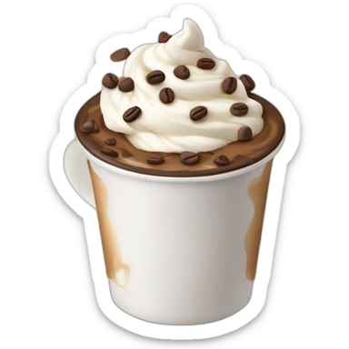 Mocha coffee with whipped cream and choco chips  sticker