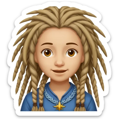 slavic girl with dreadlocks sticker
