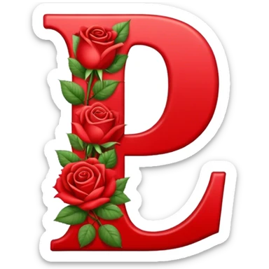 Roses alphabet letter i sticker