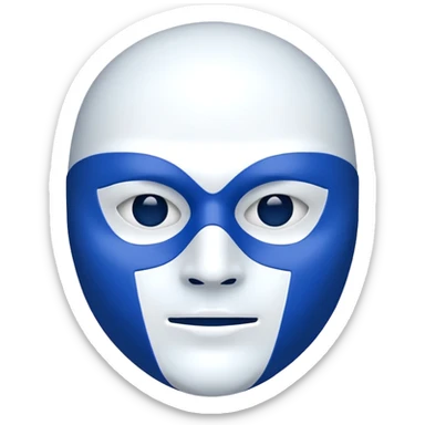 full face mask blue and white on two side one side blue other side white 50/50 sides sticker