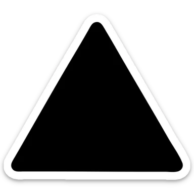 solid filled icon of a triangle in soft blue-grey color sticker