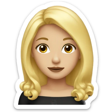 Girl with black dress and blonde hair sticker
