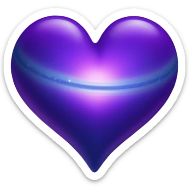 heart shaped purple blue saturn sticker