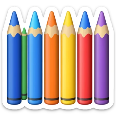 A row of crayons sticker