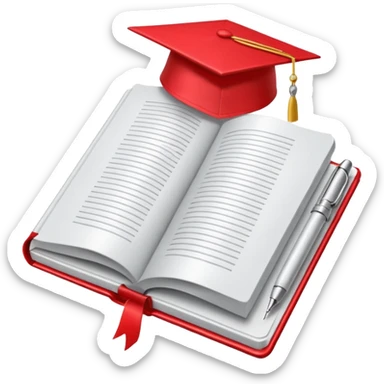 "A white open book,The pen should be positioned as placed exactly in the center between the pages.  if held by a right-handed person - meaning the direction is reversed compared to a left-handed grip. The pen should be uncapped, and the cap placed behind it." StyRed tape sticker