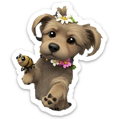 flower necklace with bug detail sticker