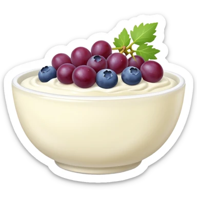 yoghurt bowl with grapes and blueberries sticker
