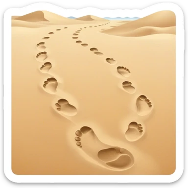 **Baby footsteps lead ahead of larger ones**, as if guiding the adult forward.  sticker