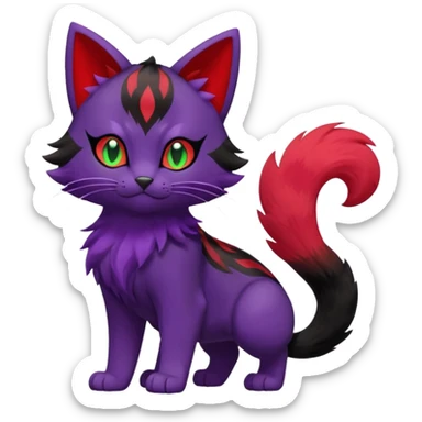 Liepard-Litten-Sprigatito-Pokémon-fusion-creature (full body) sticker