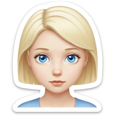 Pale girl with blue eyes and blonde short hair sticker