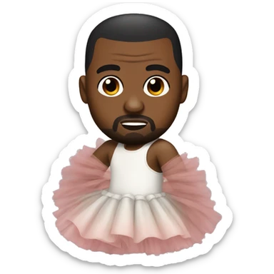 Kanye west wearing a tutu sticker