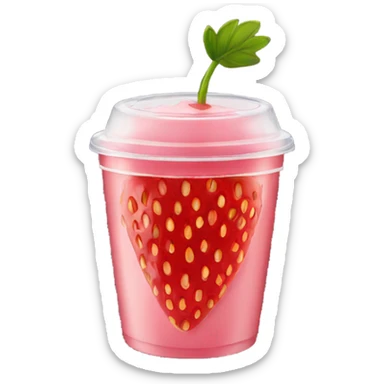 Strawberry cup sticker