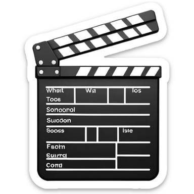 simplest possible clapperboard outline, bare minimum lines sticker
